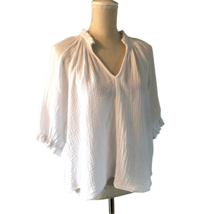 JOE'S Elbow Sleeve Cotton Gauze Top short-sleeved women's size M